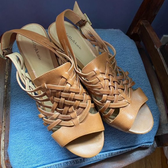 Kelly & Katie Shoes - Kelly & Katie Tan Woven Sandals